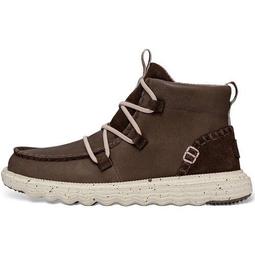 Scarpe Donna Sneakers alte HEYDUDE REYES BOOT LEATHER W Marrone