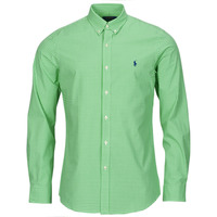 Abbigliamento Uomo Camicie maniche lunghe Polo Ralph Lauren CHEMISE AJUSTEE SLIM FIT EN POPELINE RAYE Verde