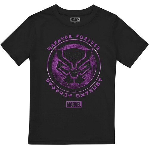 Abbigliamento Unisex bambino T-shirt maniche corte Black Panther TV2519 Nero