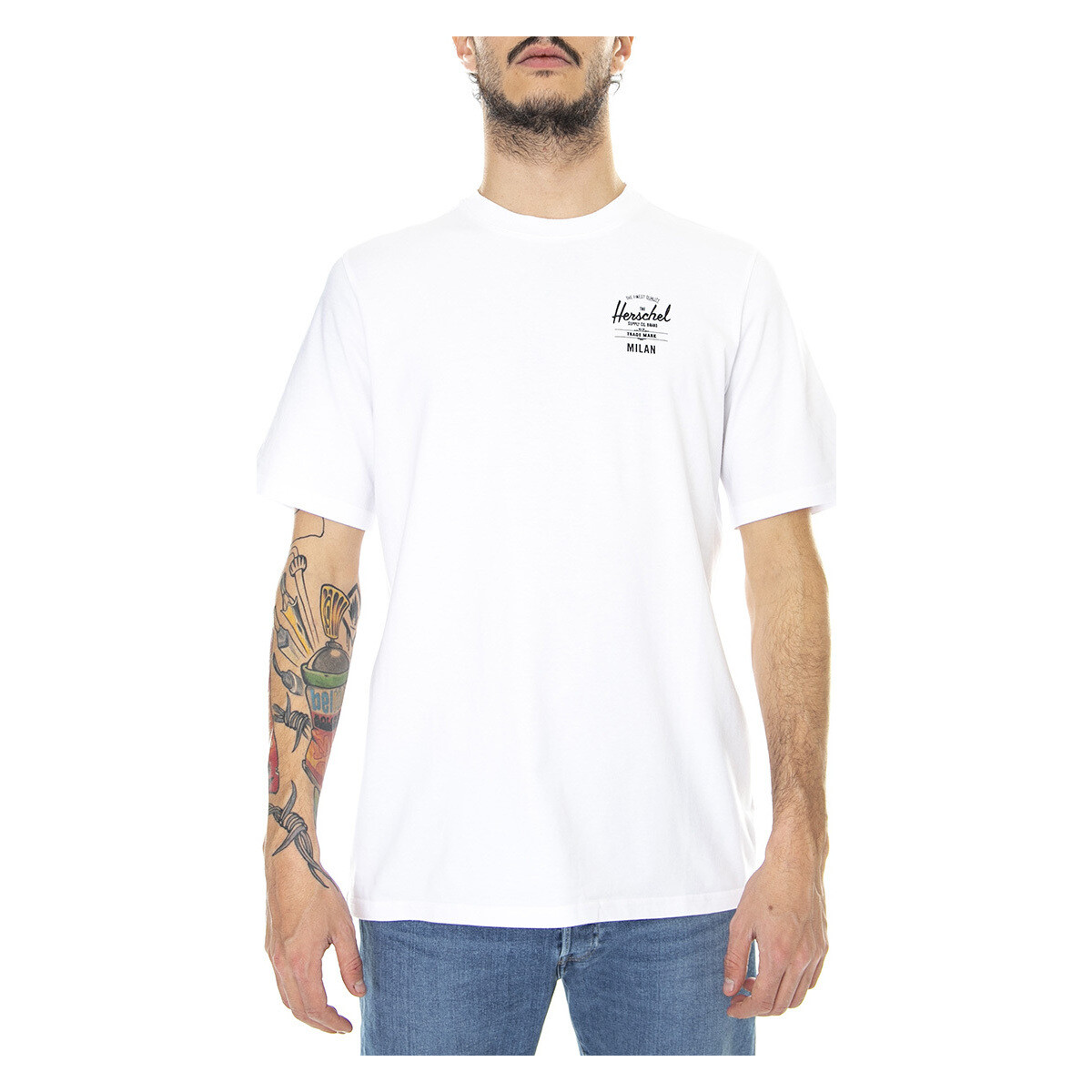 Abbigliamento Uomo T-shirt & Polo Herschel Cotton Ex Mil Bwh Bianco