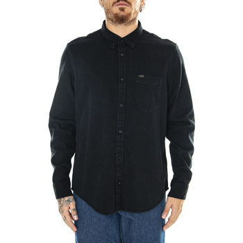 Abbigliamento Uomo Camicie maniche lunghe Lee Button Down Black Shirt Nero