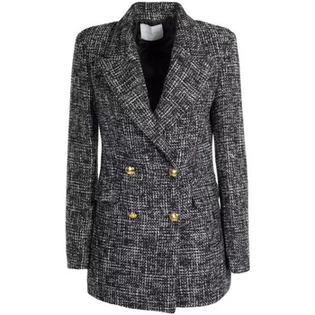 Abbigliamento Donna Giacche / Blazer GaËlle Paris giacca doppiopetto tweed bianco nero Nero