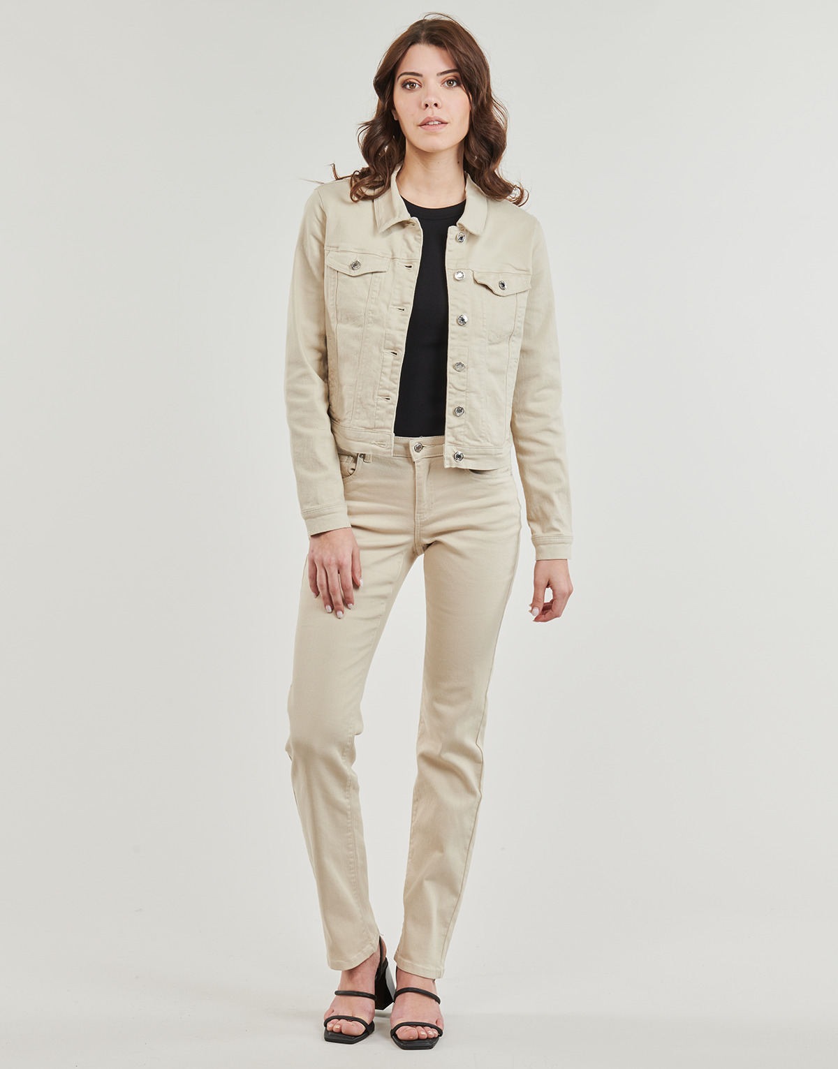Abbigliamento Donna Pantaloni 5 tasche Vero Moda VMWILD Beige