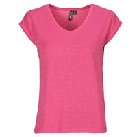 Abbigliamento Donna T-shirt maniche corte Pieces PCBILLO TEE LUREX STRIPES Rosa