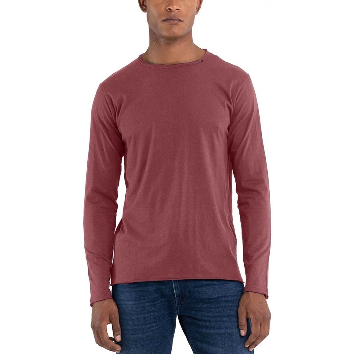 Abbigliamento Uomo T-shirt & Polo Replay T-Shirt Manica Lunga Regular Fit Amaranth Red Rosso