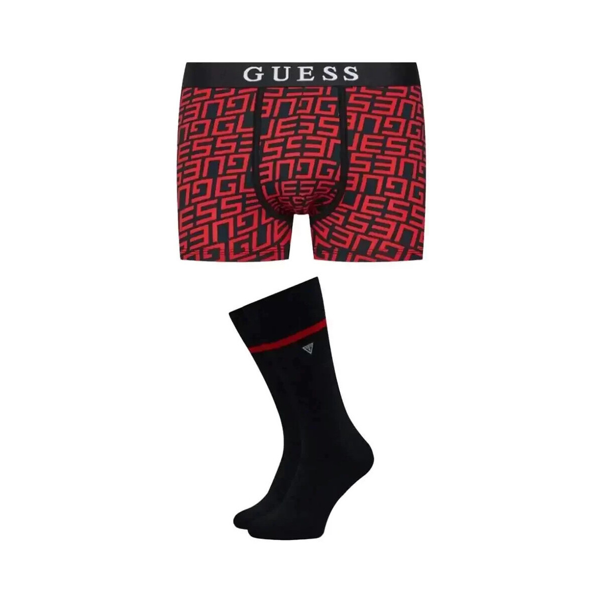 Biancheria Intima Uomo Boxer Guess pack chaussette Rosso