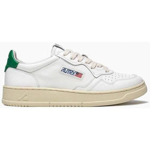 Scarpe Donna Sneakers Autry Sneakers donna Medalist Low con talloncino verde Bianco