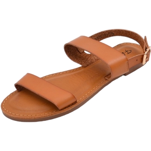 Scarpe Donna Sandali Malu Shoes Sandalo basso cuoio due fasce in morbida pelle cinturino alla c Multicolore
