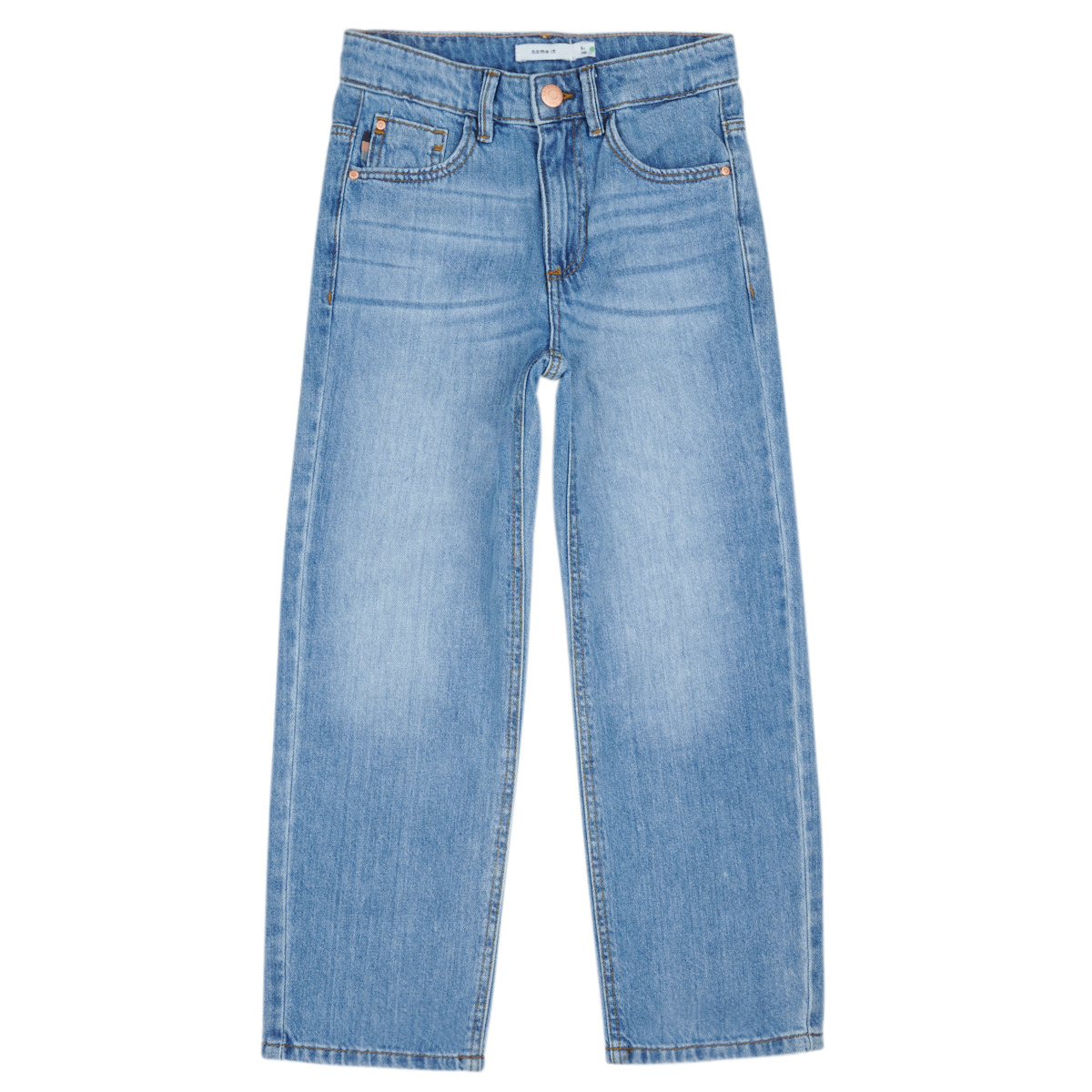 Abbigliamento Bambina Jeans dritti Name it NKFROSE HW STRAIGHT JEANS 9222-BE Blu