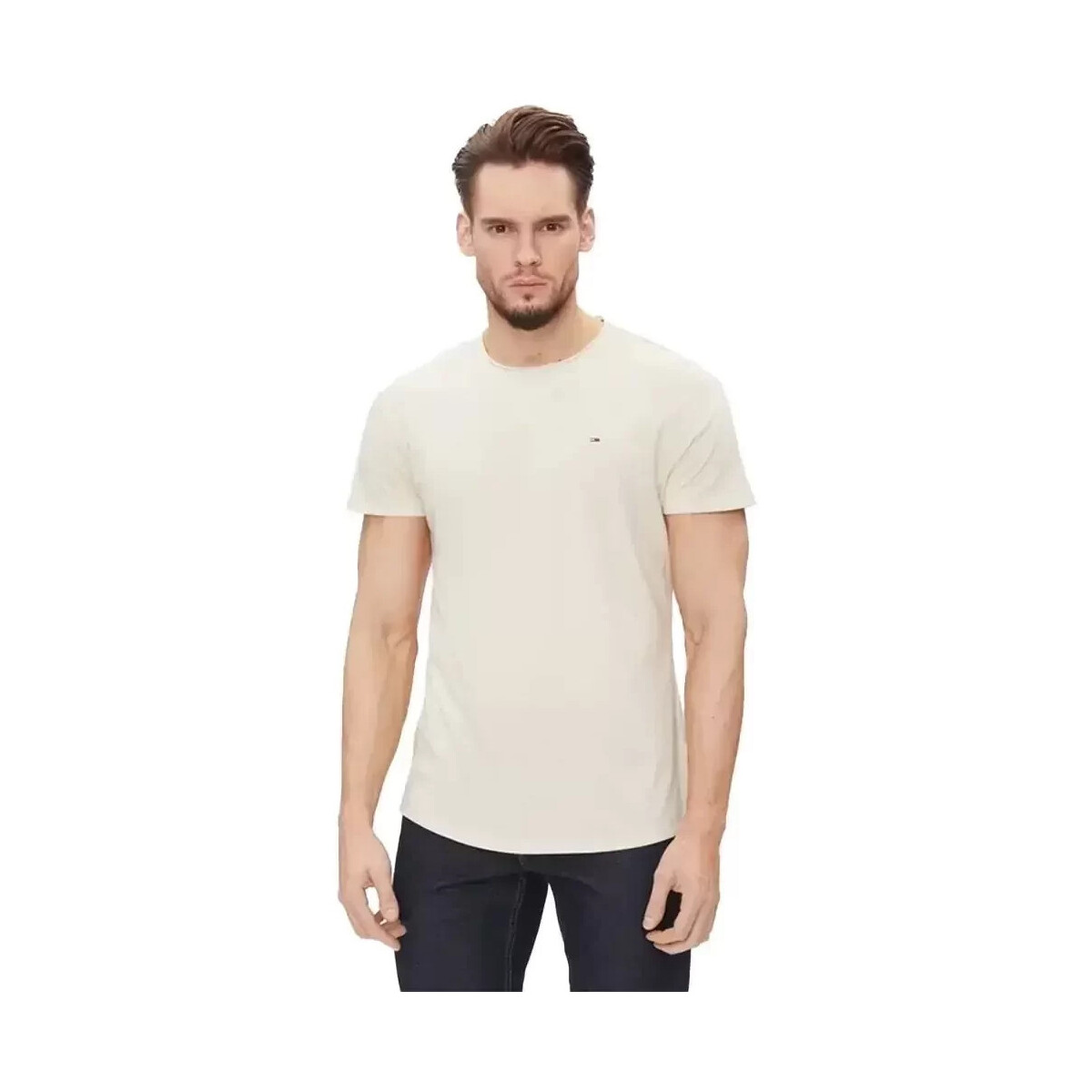 Abbigliamento Uomo T-shirt maniche corte Tommy Jeans Flag Jasper Beige