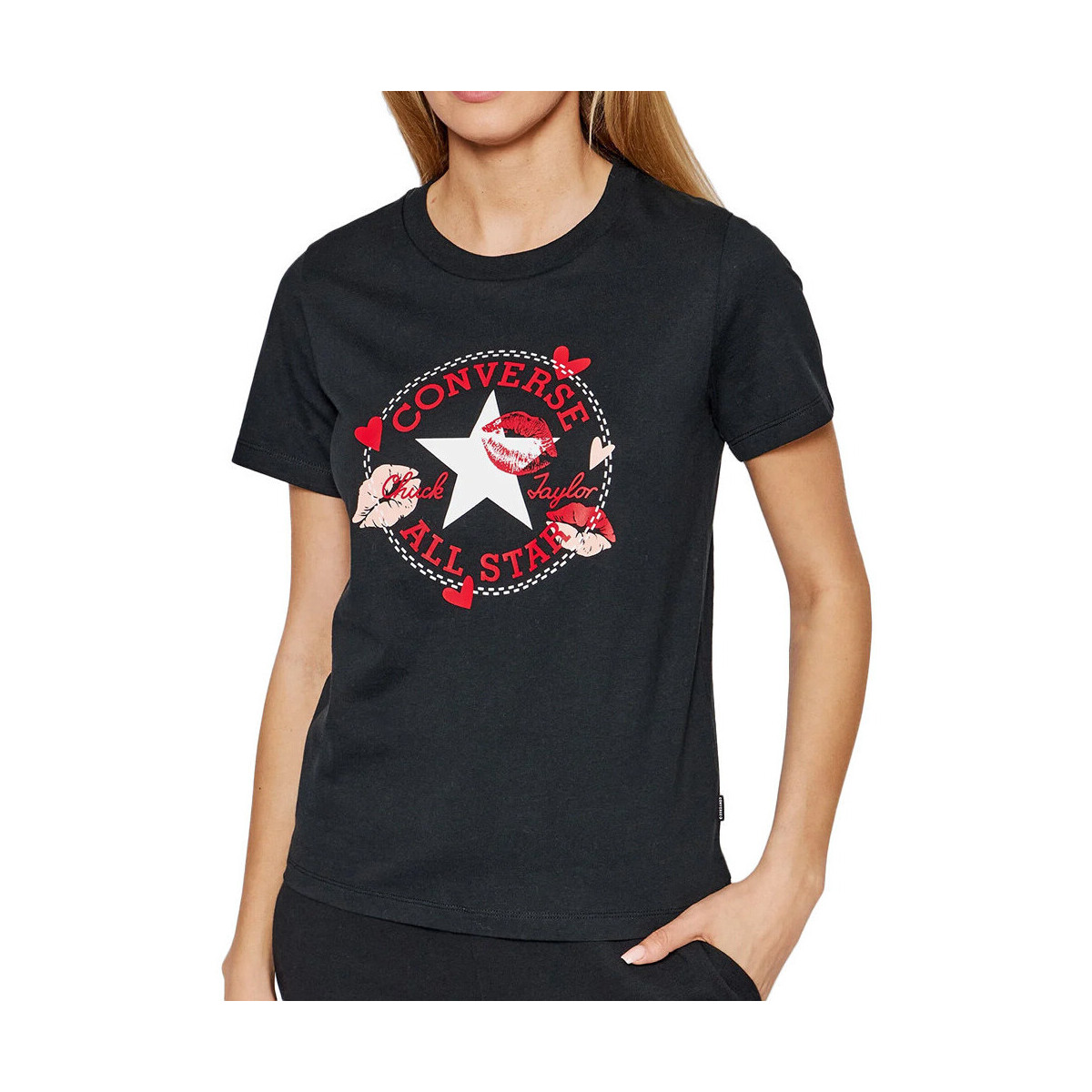 Abbigliamento Donna T-shirt & Polo Converse 10024035-A01 Nero