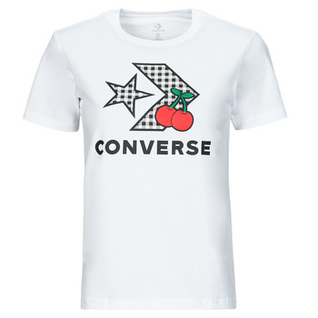 Abbigliamento Donna T-shirt maniche corte Converse CHERRY STAR CHEVRON INFILL TEE WHITE Bianco