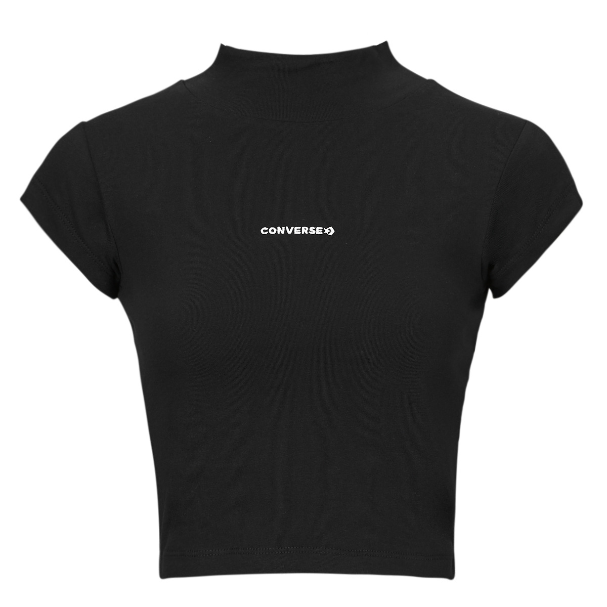 Abbigliamento Donna T-shirt maniche corte Converse WORDMARK TOP BLACK Nero
