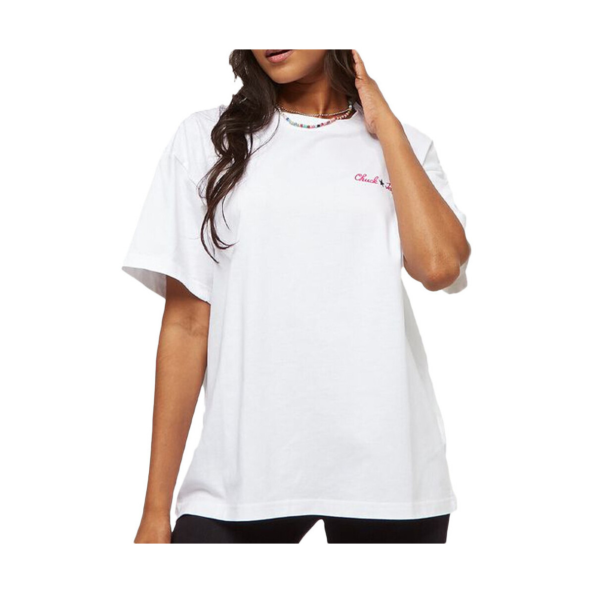 Abbigliamento Donna T-shirt & Polo Converse 10023729-A02 Bianco