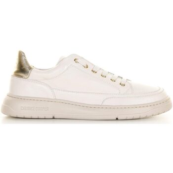 Scarpe Donna Sneakers Candice Cooper Sneaker in pelle e tallone oro Bianco