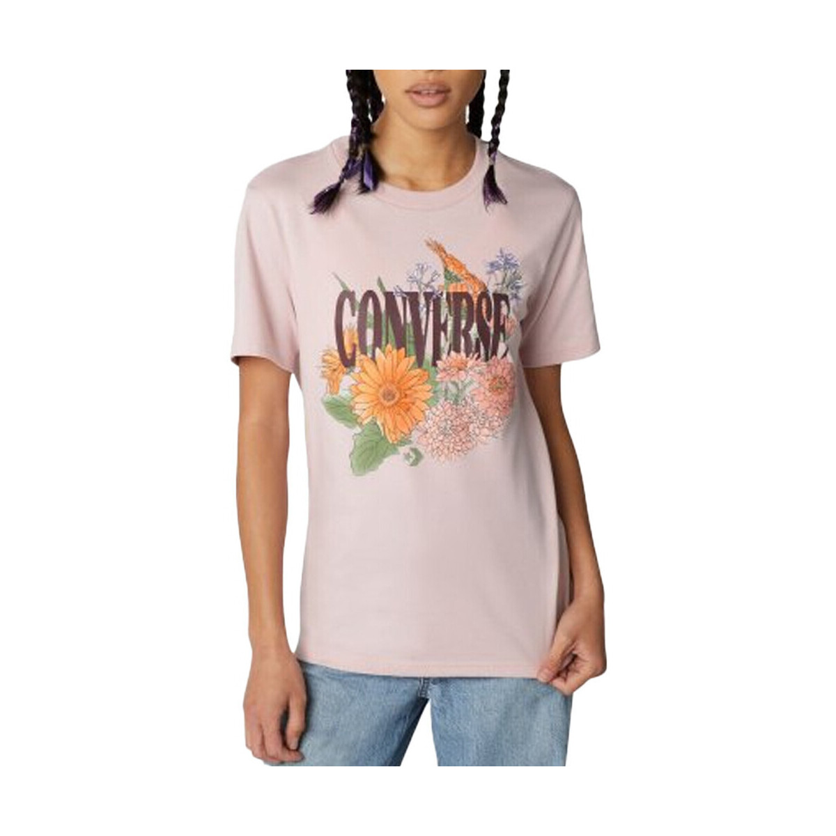 Abbigliamento Donna T-shirt & Polo Converse 10023730-A03 Rosa