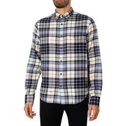 Abbigliamento Uomo Camicie maniche lunghe Gant Camicia a quadri regolare in flanella scozzese Beige