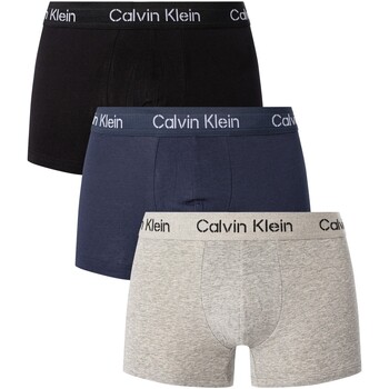 Biancheria Intima Uomo Mutande uomo Calvin Klein Jeans Confezione da 3 bauli con logo stencil Multicolore