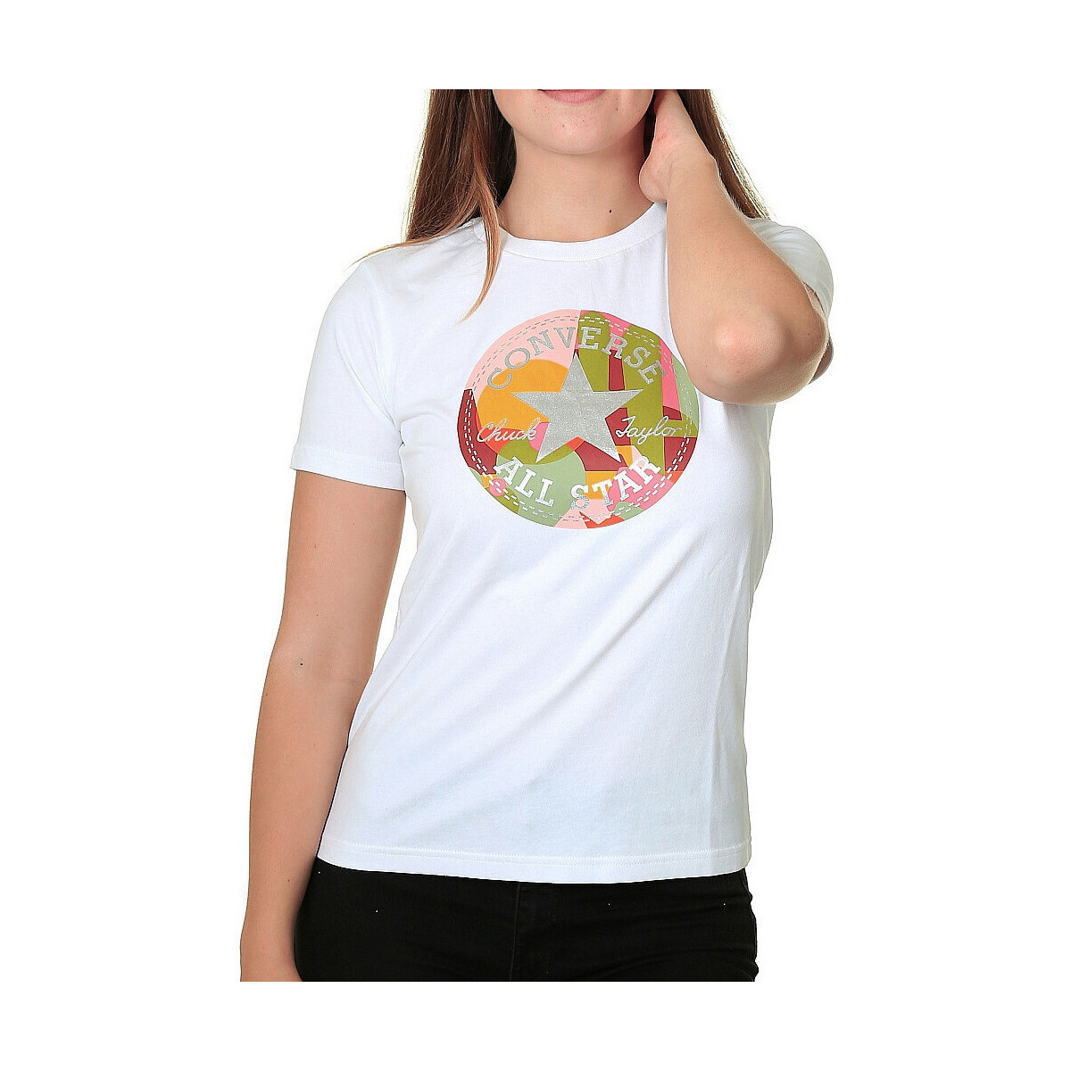 Abbigliamento Donna T-shirt & Polo Converse 10024800-A02 Bianco