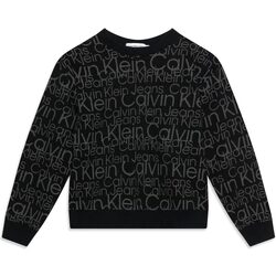 Abbigliamento Bambino T-shirts a maniche lunghe Calvin Klein Jeans GLOW IN THER DARK AOP CREWNECK Nero