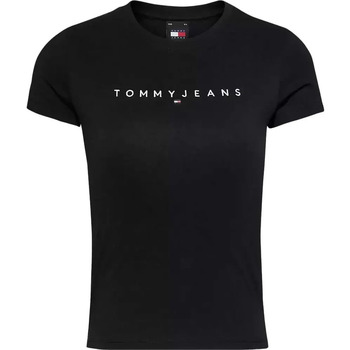 Abbigliamento Donna T-shirt maniche corte Tommy Jeans Linear W Nero