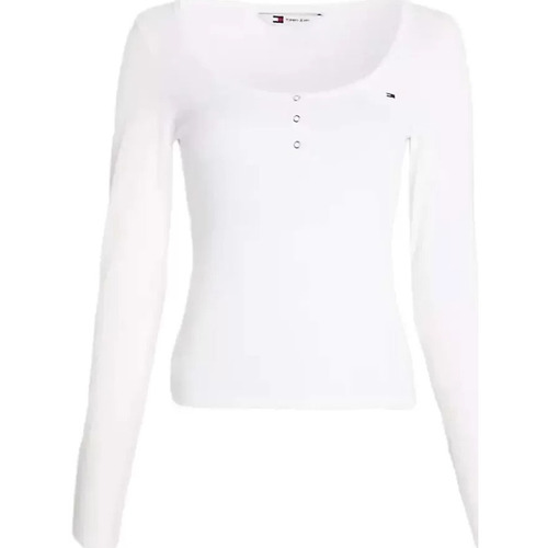 Abbigliamento Donna T-shirts a maniche lunghe Tommy Jeans slim stretch Bianco