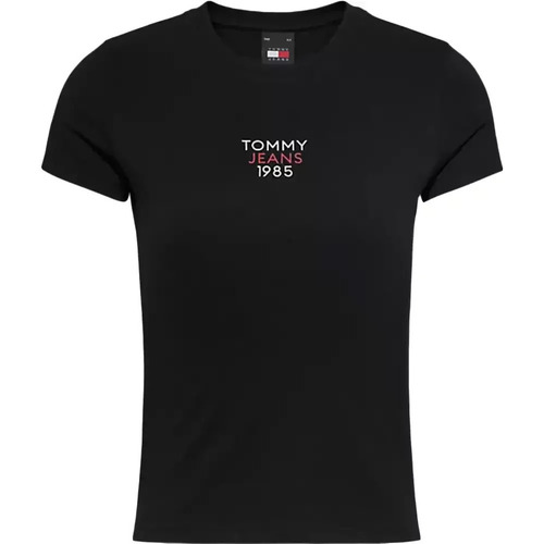 Abbigliamento Donna T-shirt maniche corte Tommy Jeans Slim Essential Nero