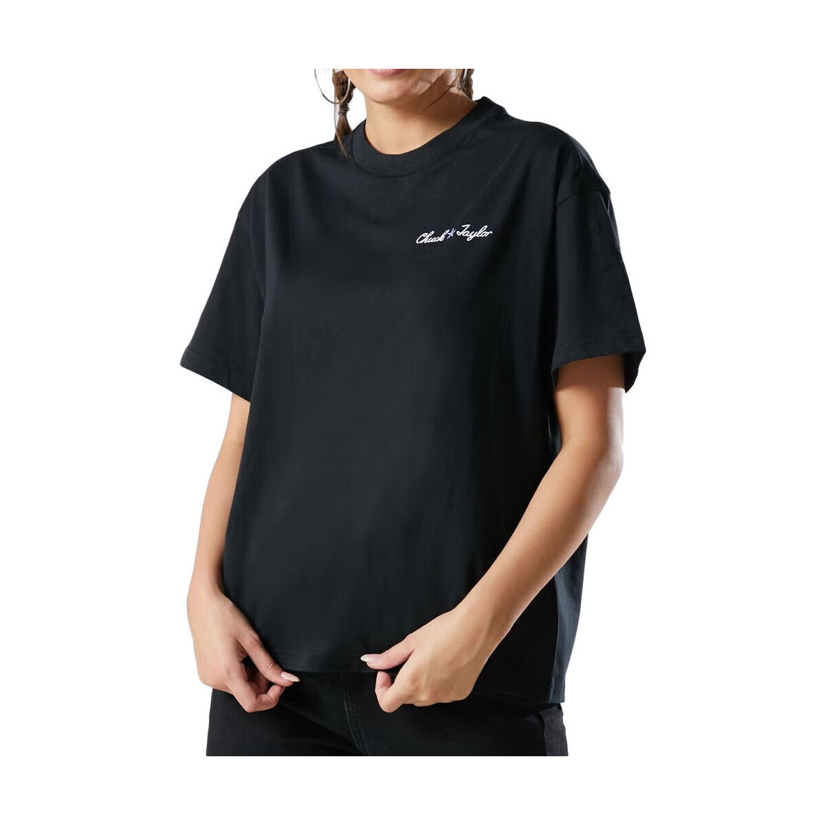 Abbigliamento Donna T-shirt & Polo Converse 10023729-A01 Nero