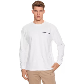 Abbigliamento Uomo T-shirts a maniche lunghe Tommy Jeans flag Bianco