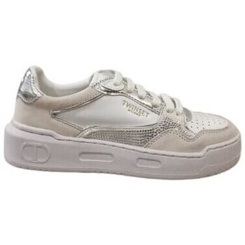 Scarpe Donna Sneakers Twin Set Sneaker bianca con brillantini Bianco