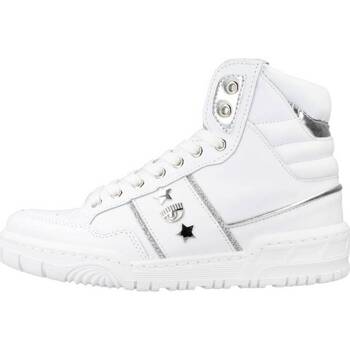 Scarpe Donna Sneakers Chiara Ferragni SNE CF1 HIGH WHITE LEATH Bianco