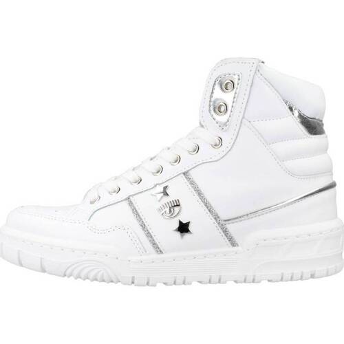 Scarpe Donna Sneakers Chiara Ferragni SNE CF1 HIGH WHITE LEATH Bianco