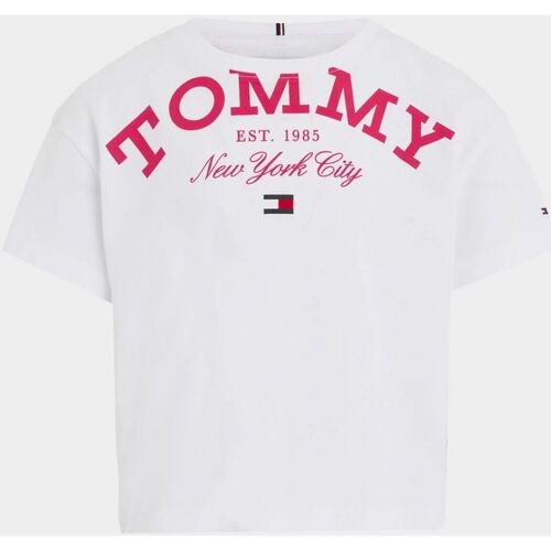 Abbigliamento Bambina T-shirt & Polo Tommy Hilfiger KG0KG07637-WHITE Bianco