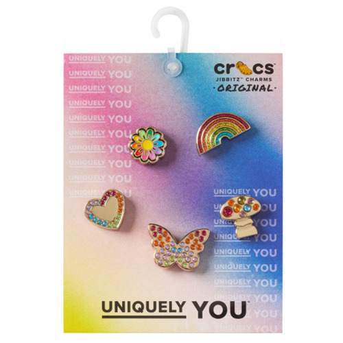 Accessori Accessori scarpe Crocs Rainbow Elvtd Festival 5 Pack Oro / Multicolore
