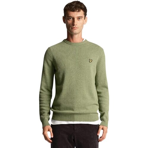 Abbigliamento Uomo T-shirts a maniche lunghe Lyle & Scott CREW NECK LAMBSWOOL BLEND JUMP Verde