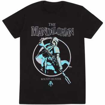 Abbigliamento T-shirts a maniche lunghe Star Wars: The Mandalorian Grunge Poster Nero