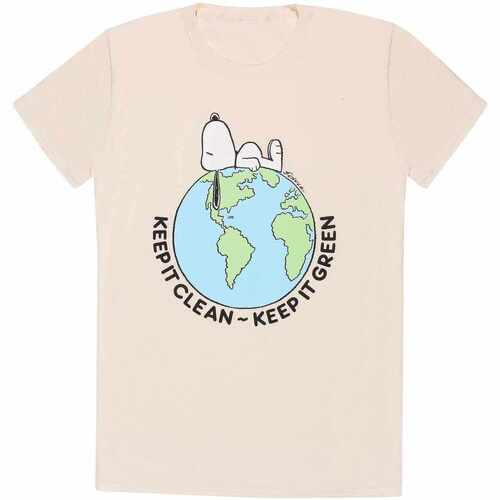 Abbigliamento T-shirts a maniche lunghe Peanuts Keep It Clean Beige