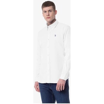 Abbigliamento Uomo Camicie maniche lunghe U.S Polo Assn. US POLO ASSN-CAMCIA OXFORD BOTTON DOWN Bianco