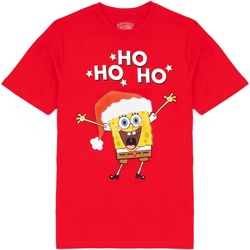 Abbigliamento Uomo T-shirts a maniche lunghe Spongebob Squarepants Ho Ho Ho Rosso