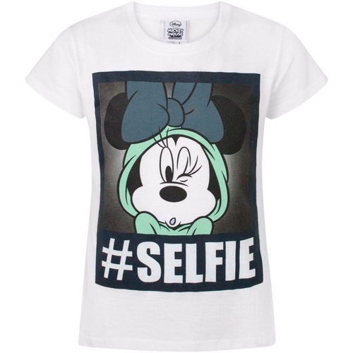 Abbigliamento Bambina T-shirts a maniche lunghe Disney Selfie Bianco