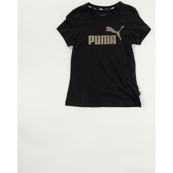 Abbigliamento Bambina T-shirt & Polo Puma T-SHIRT ESS 2 LOGO RAGAZZA Nero