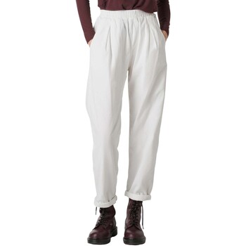 Deha Pantalone Relaxed In Velluto Bianco