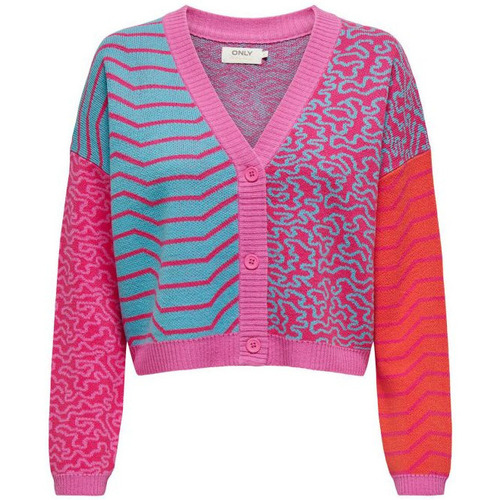 Abbigliamento Donna Gilet / Cardigan Only ONLADORA LS JQ V-NECK CARDIGAN KNT Multicolore