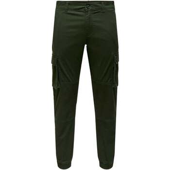 Abbigliamento Uomo Pantaloni Only & Sons  Cam Stage Cargo Cuff Pg 6687 Verde