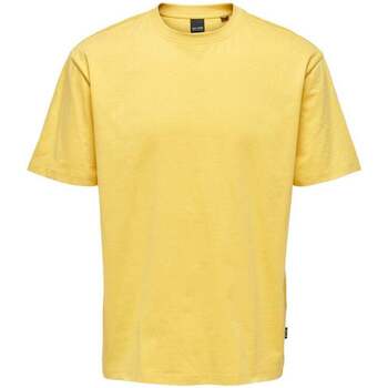 Abbigliamento Uomo T-shirt maniche corte Only & Sons  shirt Uomo Giallo