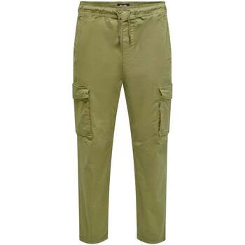 Abbigliamento Uomo Pantaloni Only & Sons  Onsell Tapered Cargo 4485 Pant Verde