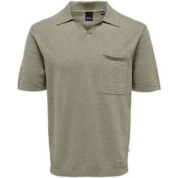Abbigliamento Uomo T-shirt & Polo Only & Sons  Onsace 12 Slub Ss Polo Knit Verde