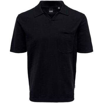 Abbigliamento Uomo T-shirt & Polo Only & Sons  Onsace 12 Slub Ss Polo Knit Blu