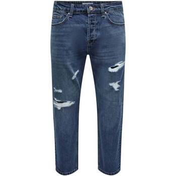 Abbigliamento Uomo Jeans Only & Sons  Onsavi Crop Mid. Blue 4381 Jeans Blu