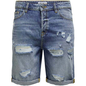 Abbigliamento Uomo Shorts / Bermuda Only & Sons  Onsavi Life Loose Damage Shorts St8681 Blu